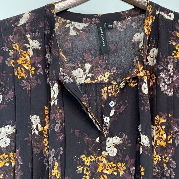 Knot Sisters Dress Women’s Size XS Long Sleeve Purple Floral Dress - Picture 5 of 10